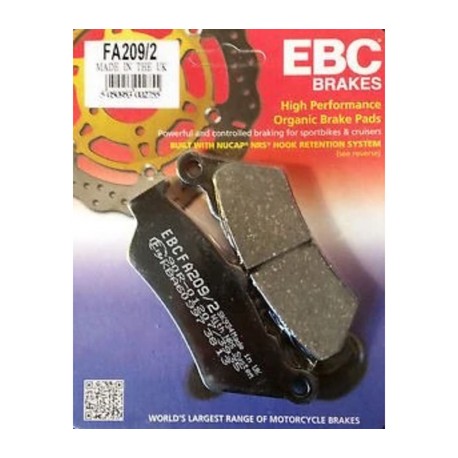 BALATAS EBC FRENO DISCO FA209/2 P/ BMW F 650GS F 700GS F 800GS R 1200GS  K 1600GT